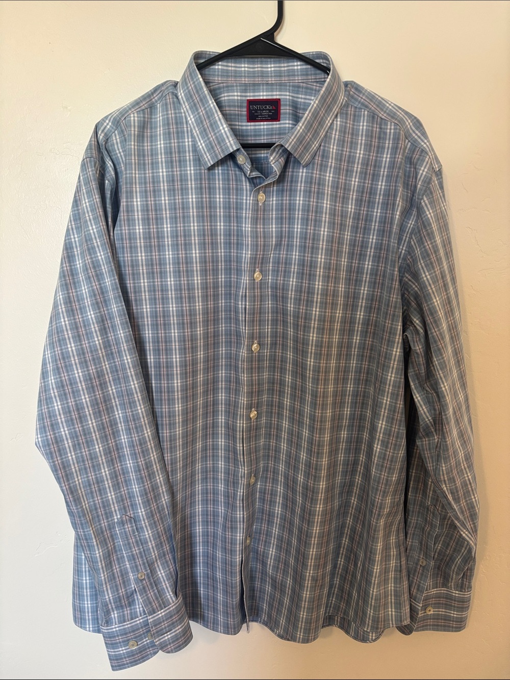 UNTUCKit Men's Light Blue Plaid Button-Down Shirt